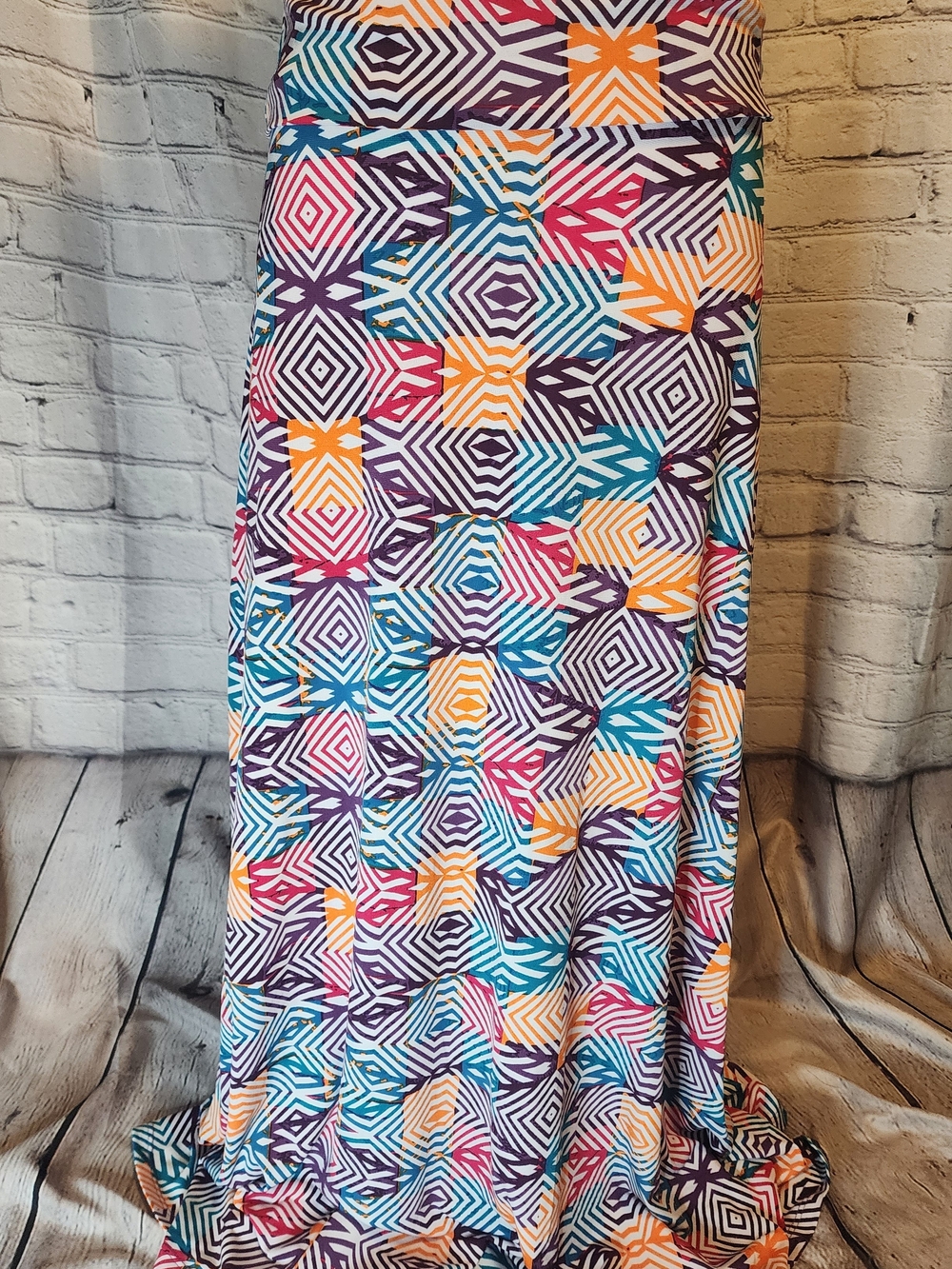 LuLaRoe Geometric Maxi Skirt - Teal, Purple, Orange, Pink